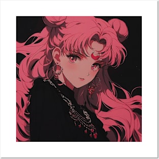 Retro 90s pink moon cutie Posters and Art